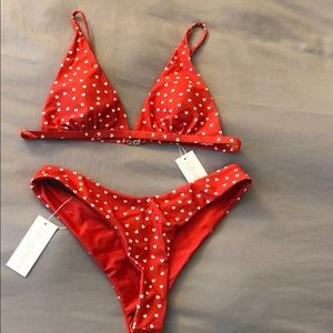 *never worn* red heart bikini by Luxe Bandage Swim